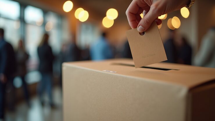 Close-up of a donation box in a charity event